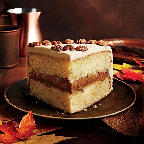 Praline Layer Cake Checkerboard Cake, Praline Cake, Fall Cake Recipes, Deserts Cakes, Citrus Cake, Brown Butter Chocolate Chip, Brown Butter Chocolate Chip Cookies, Southern Living Recipes, Layer Cake Recipes