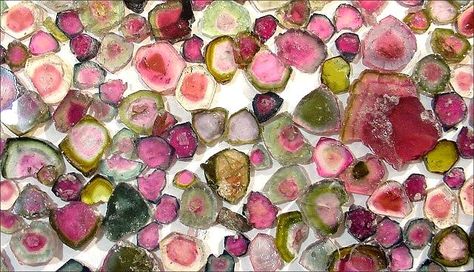 Red Tourmaline, Tourmalinated Quartz, Mineral Stone, Colored Gems, Minerals And Gemstones, Rocks And Gems, Watermelon Tourmaline, Crystal Grid, Precious Gems