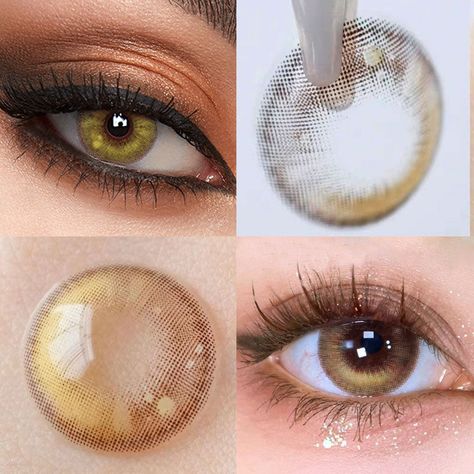 Gold Eye Contacts, Yellow Contact Lenses, Gold Contacts, Coloured Contacts, 2024 Dragon, Contact Lens Solution, Douyin Makeup, Light Sensitivity, Clueless Outfits