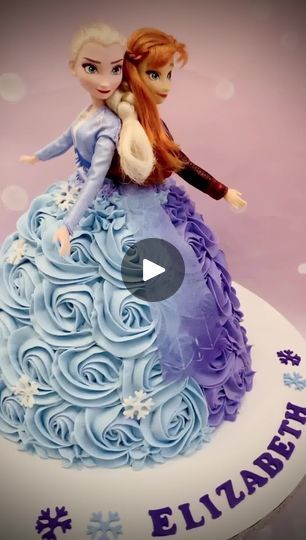 Elsa & Anna doll cake !! | Not sure how I missed posting a video of these awesome sisters! 💕  . . #frozen2 #frozen #disney #dollcake #bakery #licensed #princesscake... | By Kruti Kreations LLCFacebook Elsa Anna Cake, Cake Elsa Frozen, Elsa And Anna Doll Cake, Elsa And Anna Cake, Frozen Birthday Cake Anna, Elsa Cake Ideas, Elsa Cake, Elsa Barbie Cake Diy, Elsa Doll Birthday Cake