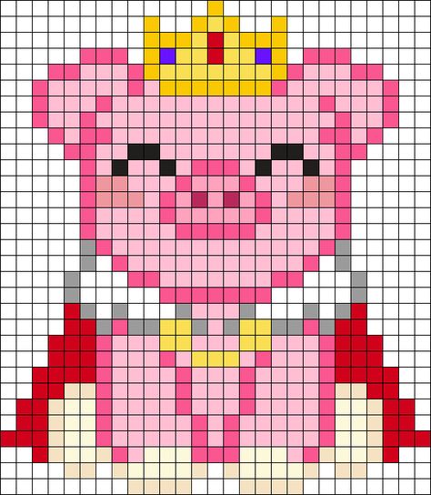 Technoblade Pixel Art Grid, Perler Bead Ideas Anime, Ranboo Perler Bead, Perler Bead Art Minecraft, Technoblade Perler Beads, Technoblade Crochet, Lovejoy Perler Beads, Kirby Pixel Art Grid, 32x32 Pixel Art Grid Cute