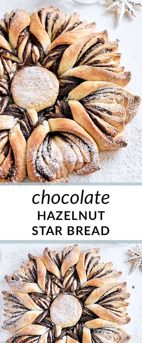 Nutella Star Bread, Sweet Yeast Dough, Yeast Dough Recipe, Festive Bread, Nutella Bread, Star Bread, Best Chocolate Desserts, Yeast Dough, Holiday Bread