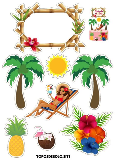 Beach Cakes, Birthday Cake Topper Printable, Moana Birthday, Cake Toppers, Birthday Cake, Disney Princess, Disney Characters, Collage, Birthday