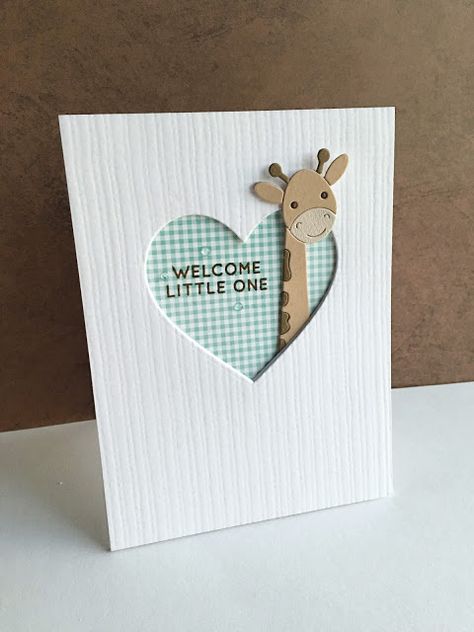 Homemade Baby Cards, Animal Cards Handmade, Diy Baby Cards Ideas, Baby Cards Stampin Up Ideas, Cards For New Baby, Baby Shower Card Ideas, Handmade New Baby Cards, Baby Card Ideas, Handmade Baby Cards