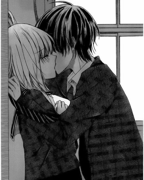 Anime Bisou, Gambar Lanskap, Couple Kissing, رعب نفسي, 흑백 그림, Manga Couple, Gambar Figur, Manga Couples, Anime Couple