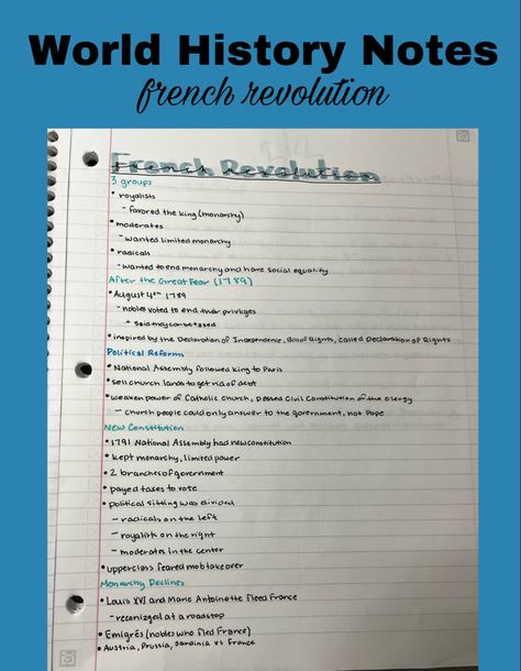 my notes from school! The French Revolution Aesthetic, History Notes Aesthetic French Revolution, Industrial Revolution Notes, French Revolution Aesthetic Notes, French Revolution Notes, History Notes Aesthetic, You're Pathetic, World History Notes, Penn Foster High School