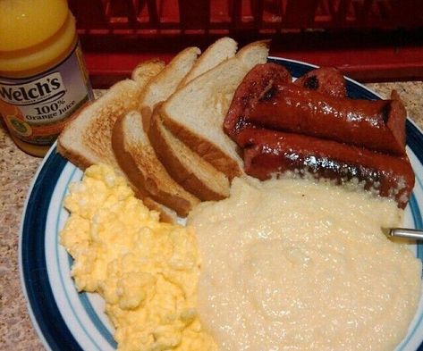 Texas Pete, Spicy Cheese, Cheese Grits, Colby Jack, Colby Jack Cheese, Food Goals, Smoked Sausage, Cheese Eggs, Grits