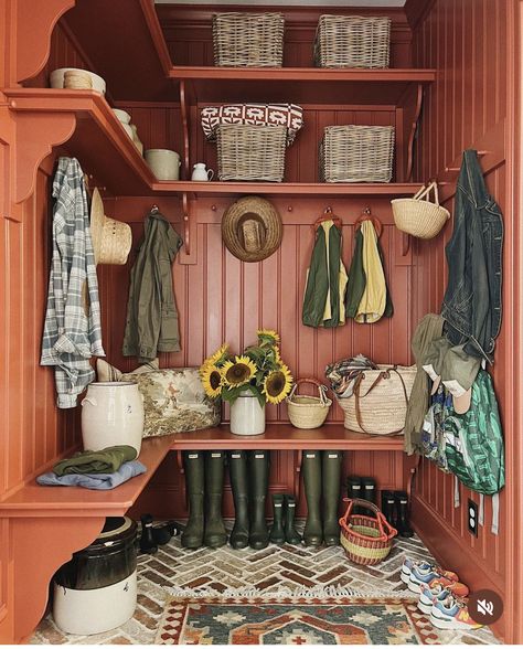 English Hunting Lodge Interiors, Paneled Mudroom, Mud Room Ideas Entryway Laundry, Boot Room Utility, Mud Room Entry, Mudroom Entryway, Mud Rooms, Mudroom Laundry Room, Interior Remodel