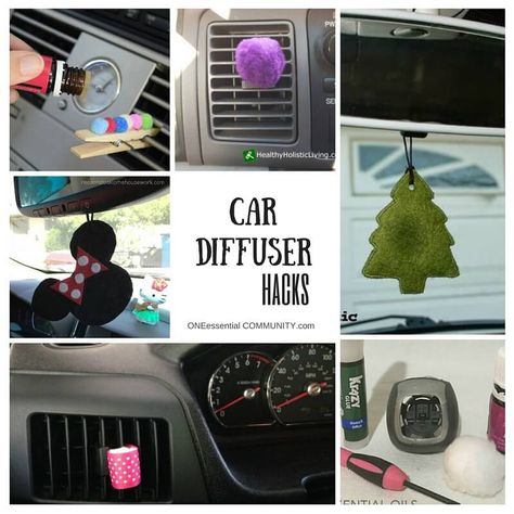 essential oil DIY Car Diffusers - vent clips from clothespins, felt hanging diffusers, and more  #essentialoils #essentialoiluses #DIYdiffusers #cardiffusers #easyDIY #essentialoilDIY #essentialoildiffusers Diy Essential Oil Diffuser For Car, Diy Car Oil Diffuser, Diy Car Diffuser Essential Oils, Essential Oils For Car, One Essential Community, Wool Tree, Diy Essential Oil Diffuser, Car Diffuser Essential Oils, Diy Essentials