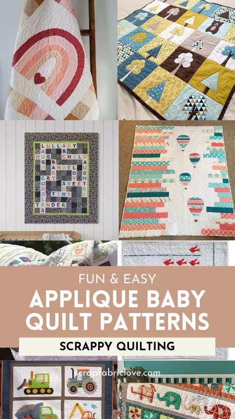 Discover 21+ applique baby quilt tutorials and ideas to create adorable and personalized quilts! From easy crib quilt patterns free to simple baby quilt patterns, these baby quilt tutorials are perfect for beginners. Whether you're looking for a baby boy quilt pattern or a girl quilts pattern, you'll find free baby quilt patterns for all styles. Try patchwork or applique on quilts for a newborn quilt pattern that's perfect for a crib or baby bed! Baby Boy Quilt Patterns Free, Simple Baby Quilt Patterns, Baby Quilt Ideas, Simple Baby Quilt, Newborn Quilt, Modern Applique, Easy Applique, Free Baby Quilt Patterns, Baby Boy Quilt Patterns