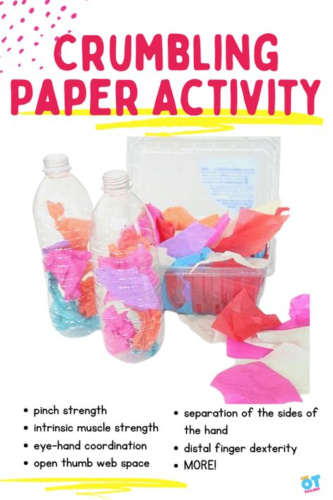 Fine Motor Play with Tissue Paper - The OT Toolbox Science And Sensory Activities For Preschoolers, Table Top Activities For Preschoolers Fine Motor, Fine Motor Sorting Activities, Preschool Crafts Fine Motor, Fine Motor Pinching Activities, Fine Motor Small Group Preschool, Life Skills Preschool Activities, Fine Motor Finger Exercises, Fine Motor Activities For First Grade