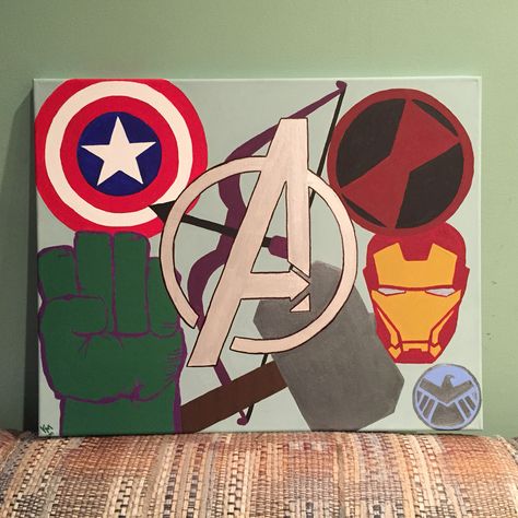 Avengers canvas painting Marvel Canvas Painting, Avengers Canvas Painting, Marvel Canvas Art, Avengers Painting, Marvel Canvas, Spiderman Painting, Avengers Drawings, Marvel Paintings, Avengers Art