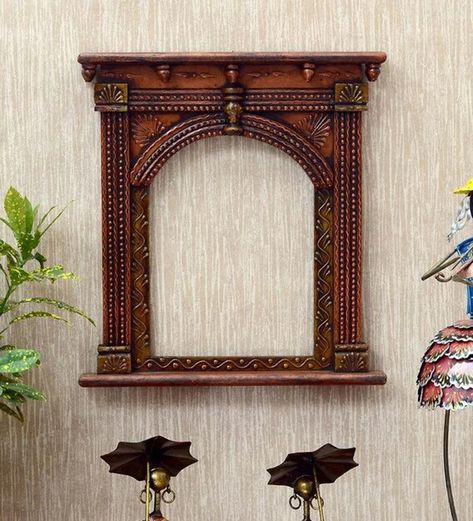 Antique Mirror Frame, Wood Wall Sculpture, Wooden Wall Panels, Wood Wall Mirror, Mdf Frame, Hand Painted Walls, Metal Wall Hangings, Framed Mirror Wall, Wooden Hand