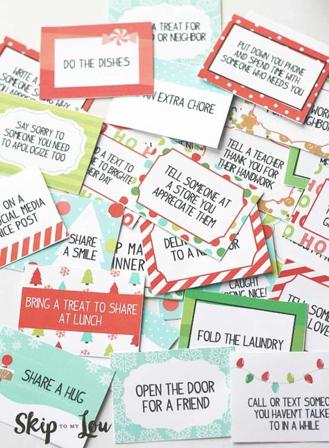 Elf on the Shelf Acts of Kindness Cards Elf On The Shelf Kindness, Printable Kindness Cards, Kindness Elves, Kindness Cards, Kindness Ideas, Kindness Challenge, Skip To My Lou, Free Printable Stationery, Kisses Chocolate