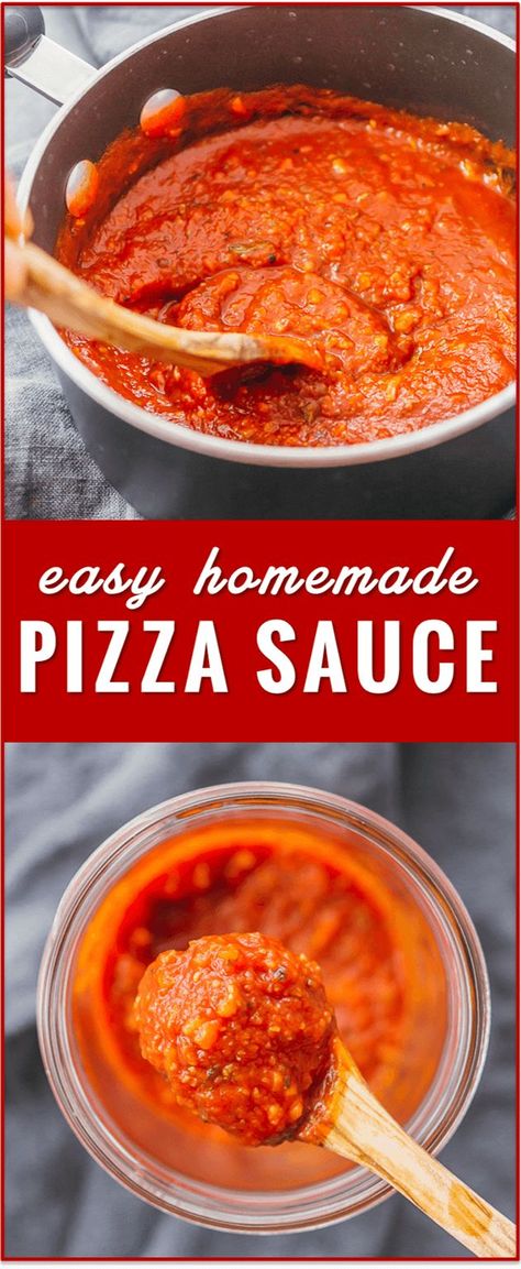 Make Pizza Sauce, Pickle Recipes Homemade, Italian Seasonings, Marinara Recipe, Easy Tomato Sauce, Pizza Sauce Recipe, Easy Homemade Pizza, Pizza Sauce Homemade, Making Homemade Pizza