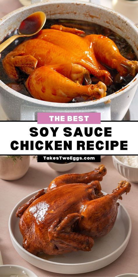 Lao Chicken Recipes, Chinese Turkey Recipes, Chicken In Soy Sauce Recipe, Chinese Soy Sauce Chicken, Chicken Soo Guy, Soy Chicken Recipes, Asian Crockpot, Whole Chicken Marinade, Kalbi Recipe