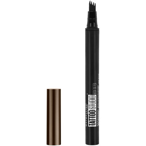 This genius-sounding product, Maybelline New York's Tattoo Studio Brow Tint Pen, is a felt-tipped pen with a forked tip so you can draw on those hairline strokes that mimic the look of microblading. After seeing blogger Tina Yong try this new-fangled brow pen, I knew...  #microblading #browpen #browgrooming #browtinting #browpencil Mascara Best, Brow Extensions, Mascara Maybelline, Teenage Room Decor, Maybelline Tattoo, Brow Tint, Eyebrow Shaper, Brow Pen, Eyebrow Tinting