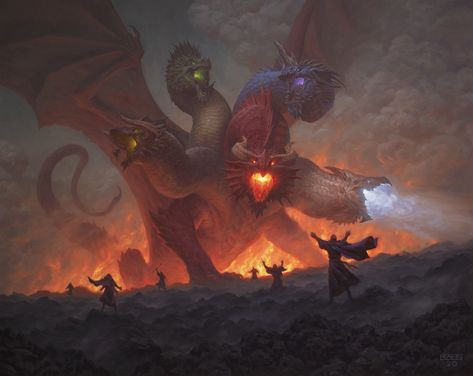 Tiamat Art, Tyranny Of Dragons, Tiamat Dragon, Dungeons And Dragons Adventures, She Kills Monsters, Mtg Art, Dnd Dragons, Heroic Fantasy, Forgotten Realms