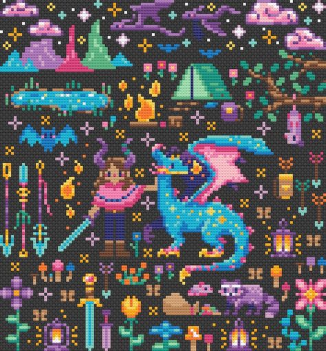 Night Magic Nature Magic Fantasy Cross Stitch Pattern PDF - Etsy Canada Magic Nature, Nature Magic, Night Magic, Fantasy Cross Stitch, Big Cross, Subversive Cross Stitch, Magical Rainbow, Rainbow Magic, Modern Fantasy