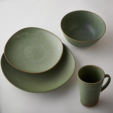 Stone Dinnerware, Green Dinnerware, Serveware Set, Colorful Bowls, Green Plates, Dining Ware, Stone Bowl, Dining Plates, Green Mugs