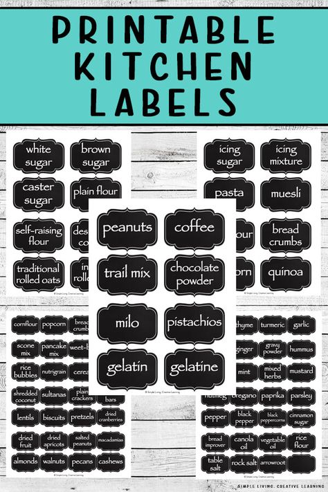 A great way to organise your kitchen pantry so that you can quickly find what need is with these chalkboard printable kitchen labels. Kitchen Stickers Printable Labels Free, Kitchen Labels Printables Free Editable, Spices Labels, Pantry Labels Template, Pantry Labels Printable, Free Pantry Labels, Chocolate Trail Mix, Rice Bread, Kitchen Chalkboard