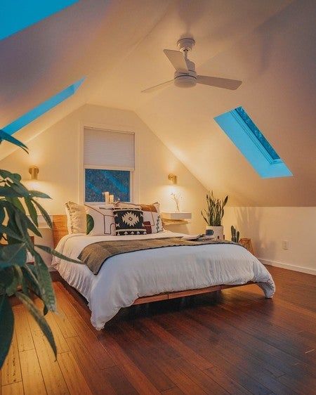 Interior Decor Living Room, Interior Decorating Living Room, Attic Bedroom Designs, Schoolhouse Electric, Serene Bedroom, Simple Interior, Attic Bedroom, Bedroom Retreat, Bedroom Refresh