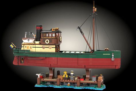 LEGO IDEAS - Tramp Steamer Lego Fishing Boat, Tramp Steamer, Construction Minecraft, Lego Boat, Dangerous Animals, Treasure Hunter, Ancient Maps, Building Techniques, Lego Projects