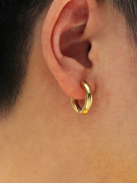 Earrings Boy, Ear Ring Men, Boys Ear Piercing, Boys Earrings, Mens Gold Hoop Earrings, Ring Boy, Gold Earrings For Men, Best Beard Styles, Mens Earrings Hoop