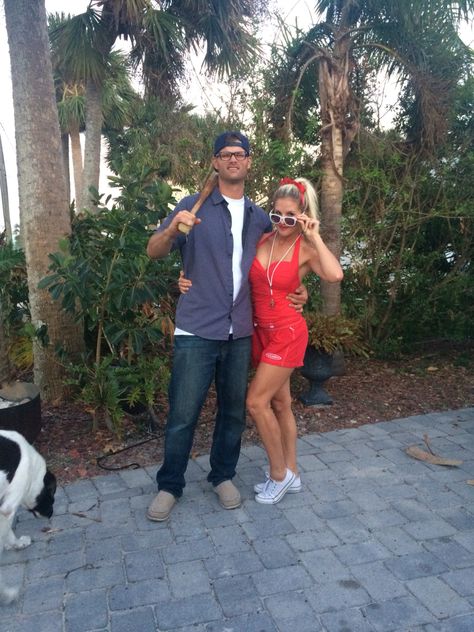 Couples Costume! Squints & Wendy Peffercorn - The Sandlot Sandlot Halloween Costumes Couple, Wendy Peppercorn And Squints Costume, Wendy Sandlot Costume, Sandlot Couple Costume, Unique Couples Costume Ideas, Sandlot Family Halloween Costumes, The Sandlot Halloween Costumes, The Sandlot Costumes, 90s Halloween Costumes Couples