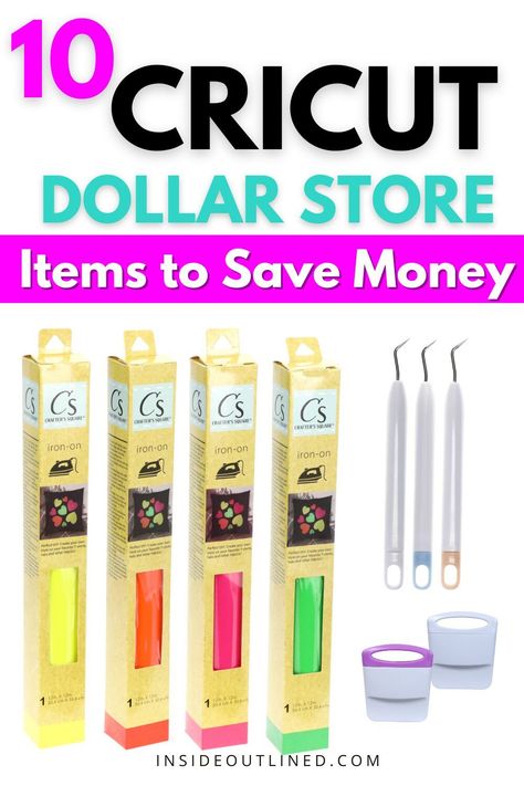 10 Cricut Dollar Store Items - Cricut Dollar Tree Items B Dollar Store Cricut Projects, Dollar Tree Cricut, Tree Projects, Cricut Supplies, Weeding Tools, Tree Stickers, Business Emails, Cricut Free, Vinyl Paper