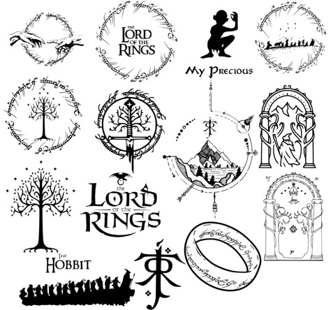 Lord Of The Rings Quilt, Lord Of The Rings Design, Lotr Tattoo Ideas, Tolkien Tattoo, Lord Of The Rings Wedding, Lotr Tattoo, Lord Of The Rings Tattoo, Rings Tattoo, Tattoo Vector