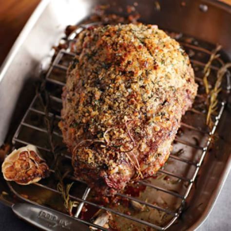 Herb-Crusted Leg of Lamb | Williams Sonoma Lamb Leg Recipes, Roast Lamb Leg, Leg Of Lamb, Lamb Dishes, Savory Dishes, Roasted Meat, Lamb Recipes, Easter Dinner, Roasts