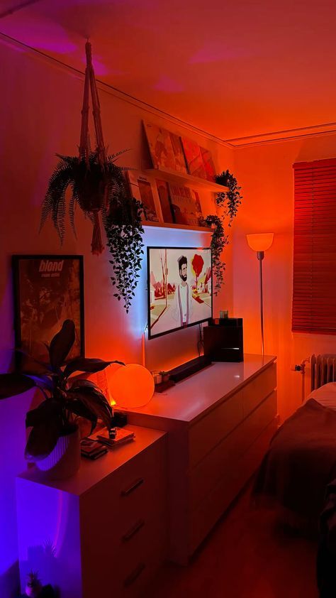 Room Redesign Aesthetic, Rgb Room Ideas, Ambiance Lighting Bedroom, Room Ideas Led Lights, Mood Lighting Bedroom, Luxury Room Bedroom, Chill Room, Room Vibes, Apartment Vibes