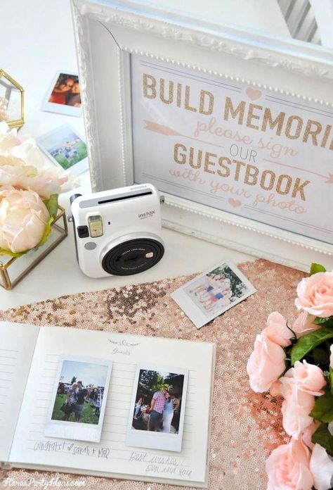 Photo Wedding or Bridal Shower Guest Book with Fuji Instax instant film camera! Kara's Party Ideas Wedding Guest Book Ideas, Fiesta Shower, Polaroid Wedding, Guest Book Ideas, Bridal Shower Guest Book, Fiesta Bridal Shower, Photo Guest Book, Shower Inspiration, Tea Party Bridal Shower