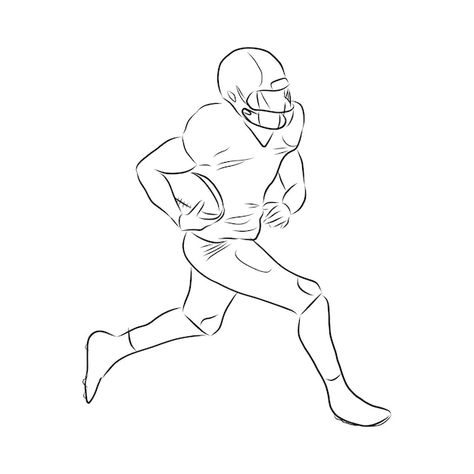 American rugby football player vector il... | Premium Vector #Freepik #vector #rugby-player #rugby #american-football #football-helmet Football Field Drawing, American Football Drawing, Pirate Font, Football Cartoon, Football Player Drawing, Action Poses Drawing, Football Drawing, Football Posters, Rugby Player