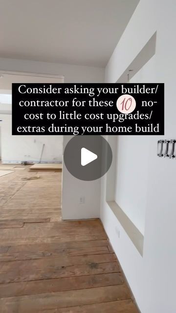 OneSqFtATime | Home & Lifestyle on Instagram: "✨Most viewed reel of 2023 now with the cost breakdown✨  Now that we have moved in, below is the cost breakdown on the items I mentioned:  1.	Pictures and Videos of all electrical, plumbing and studs before insulation and drywall - $0  2.	Interior Installation - Our entire house insulation cost was $11,000 for all walls, ceiling and floors. Not having insulation for a couple/few walls would have made the cost go down only by a $1K-2K.  3.	Caulk all gaps between the walls and installed floors - $0  4.	Add niches with integrated lights to add character - $200-$400/niche  5.	Hot water hose bib on one of the exterior walls - $0  6.	Install additional electrical outlet - $125-$150  7.	Install wire shelves in closets as an economical alternative - $0 Built Ins With Pitched Ceiling, Where To Put Outlets In A New House, Upgrades To Builder Grade Home, Outlet Placement In New Home, Home Expansion Ideas, Old House Renovation Ideas, Adding On To Your House, House Insulation, Boulder House