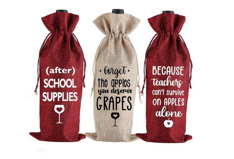 Wine Teacher Gift, Teacher Appreciation, Personalized Teacher Gift, Wine Gift Bag, Wine Gift, Teacher Wine Gift, Funny Gift for teacher Teacher Wine Gift, Wine Teacher Gift, Apple School, Wine Teacher, Wine Gift Bag, Gift Wine, Wrapping Party, Personalized Teacher Gifts, Wine Gift