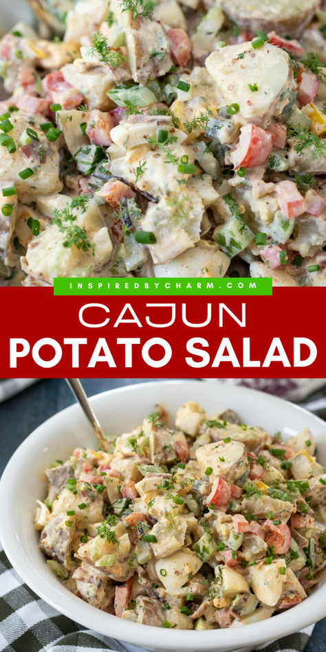 Summer is all about outdoor gatherings, good company, and delicious food. And what better way to impress your guests than with a mouthwatering cajun potato salad that will leave them asking for seconds? This recipe, which is loaded with fresh and flavorful ingredients, is the perfect way to spice up your summer barbecues, picnics, and potlucks. Memorial Day Sides, Cajun Potato Salad Recipe, Cajun Potato Salad, Unique Pasta Salad, Memorial Day Recipes, Cajun Potatoes, Easy Spring Recipes, Cookout Side Dishes, Spring Recipe