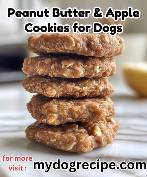 Cookies For Dogs, Recipes Peanut Butter, Peanut Butter Apple, Homemade Dog Cookies, Pet Treats Recipes, Apple Cookies, Dog Treats Homemade Recipes, Dog Cookies, Dog Recipes