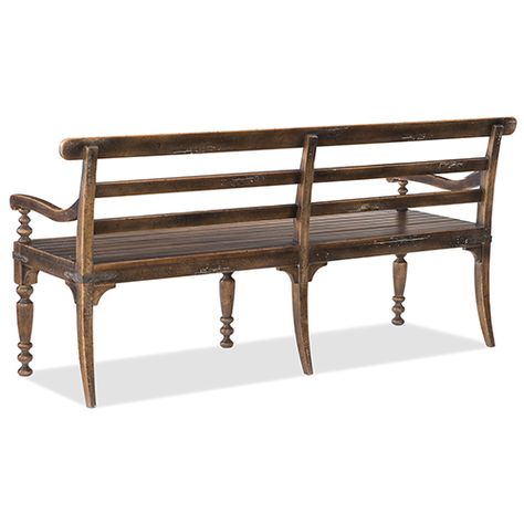 Hooker Furniture Hill Country Helotes Brown Dining Bench 5960 75315 Brn | Bellacor Wood Dining Bench, Accent Bench, Country Dining, Sofa Bench, Dining Benches, Saddle Brown, Design Toscano, Hooker Furniture, Rustic White