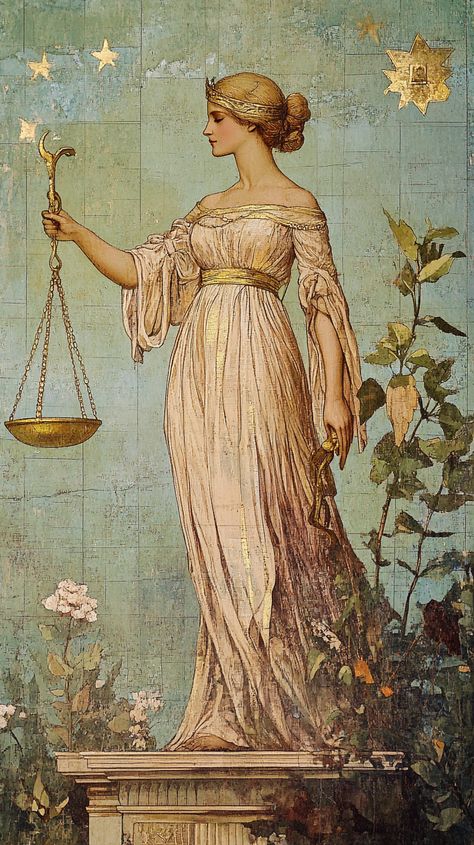 A whimsical woman embodies Libra's elegance in Carl Spitzweg’s romantic style, balancing harmony and beauty with poised grace under a dreamy starlit sky. Libra Women Aesthetic, Libra Art Aesthetic, Libra Art Goddesses, Libra Sun Aesthetic, Famous Paintings Of Women, Libra Illustration, Persephone Wedding, Libra Wallpaper, Libra Aesthetic