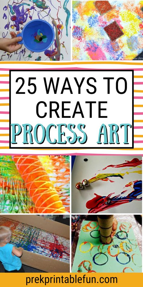 Processed Art For Kindergarten, Creative Art Kindergarten, Process Art School Age, Paint Ideas Preschool, Preschool Art Fair Ideas, Pre K Process Art Projects, Art Idea For Preschoolers, Prek Art Ideas, Painting Preschool Ideas