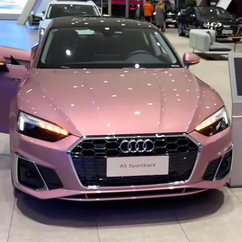 Pink Audi, Pink Car Accessories, Audi A5 Sportback, Pink Truck, Top Luxury Cars, Girly Car, Car Goals, Classy Cars, Pink Car