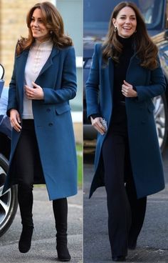 Teal Coat Outfit, Blue Coat Outfit, Dramatic Clothes, Royal Family Fashion, Kate Middleton Style Outfits, Lawyer Fashion, Kate Middleton Outfits, Nail It, Princess Catherine