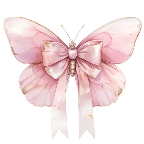 Elegant pink butterfly bow illustration | free image by rawpixel.com / Kappy Butterflies Design, Accessories Illustration, Butterflies Illustration, Butterfly Bow, Wings Illustration, Butterfly Aesthetic, Butterflies Aesthetic, Pink Butterfly Art, Bow Illustration