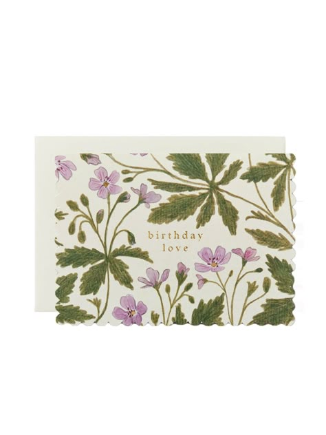 wanderlust paper co geranium birthday love card Wanderlust Paper Co, Birthday Cards Pretty, Floral Cards Handmade, Birthday Cards Floral, Birthday Card Aesthetic, Floral Birthday Cards, Aesthetic Cards, Birthday Envelope, Painting Cards