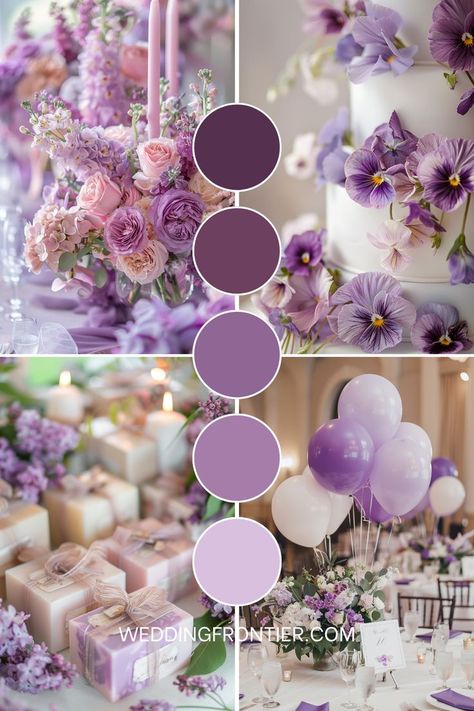 Lilac purple wedding theme ideas for a soft, romantic touch. Lavender And Blush Wedding Theme, Lavender Gold Wedding Theme, Light Purple Wedding Party, Wedding Themes Pastel, Lilac Spring Wedding, Lavender Wedding Theme Color Schemes, Pastel Purple Wedding Theme, Purple Wedding Scheme, Lilac Wedding Theme Color Schemes