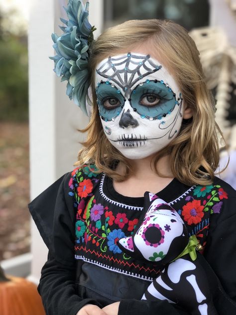 Day Of The Dead Makeup Easy Kids, Day Of The Dead Kids Costume, Day Of The Dead Kids Makeup, Day Of The Dead Family Costumes, Day Of The Dead Face Paint Kids, Kids Day Of The Dead Makeup, Day Of The Dead Makeup Kids, Day Of The Dead Halloween Costume, Skeleton Costume Kids