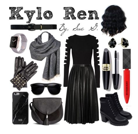 "Kylo Ren" by sue-grant ❤ liked on Polyvore featuring Cushnie Et Ochs, Zara, Kendra Scott, Max Factor, Burberry, Native Union, Valentino, By Malene Birger, Lauren Ralph Lauren and disneybound Star Wars Inspired Outfits, Star Wars Disneybound, Disney Bound Outfits Casual, Marvel Fashion, Everyday Cosplay, Star Wars Fashion, Disney Bound Outfits, Star Wars Outfits, Fandom Fashion