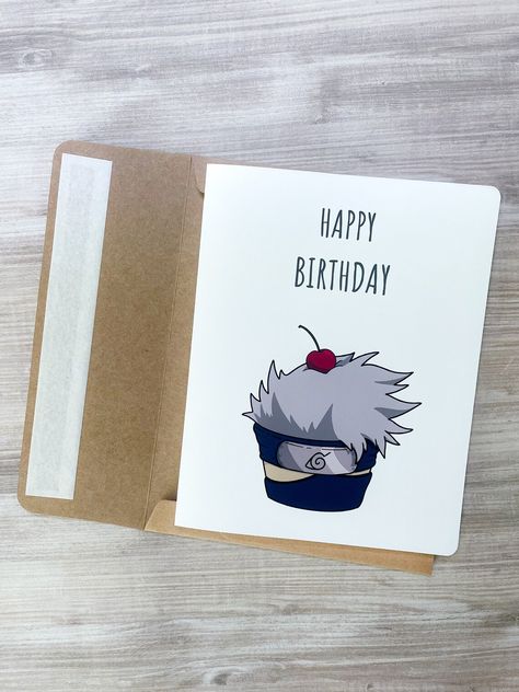 Anime Happy Birthday Greeting Card Anime Greeting Cards, Anime Happy Birthday Card, Anime Bday Cards, Anime Birthday Card Ideas, Happy Bday Card Ideas, Happy Birthday Drawing Anime, Postcard Happy Birthday, Card Inspo Anime, Anime Birthday Cards